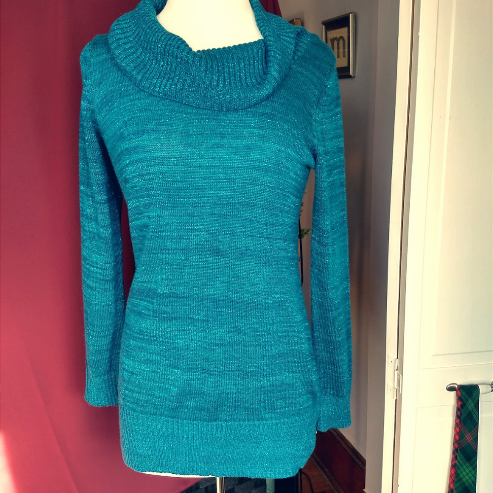 AB Studio slouchy turquoise sweater